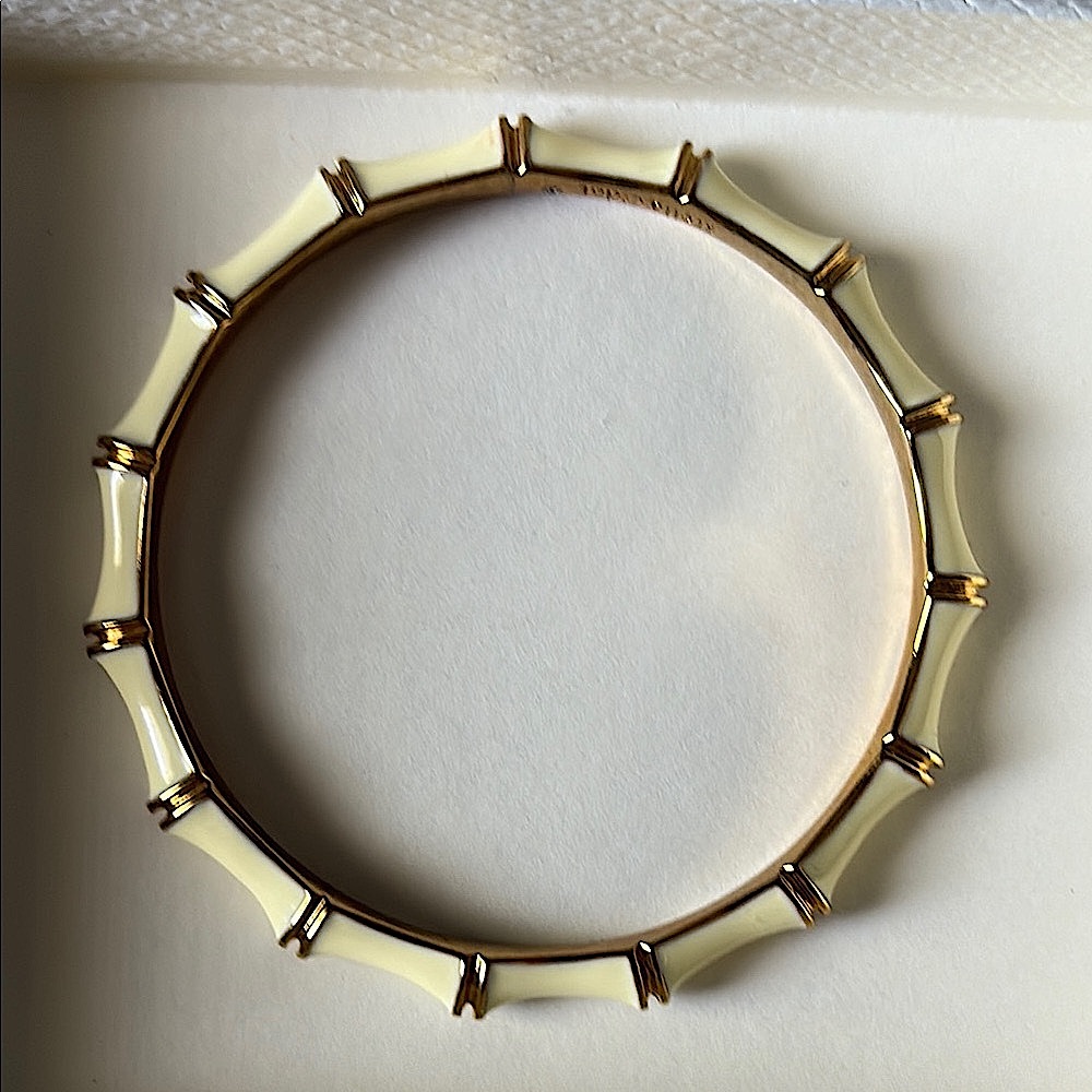 Stella & Dot Cream and Gold Bamboo Inspired Bracelet